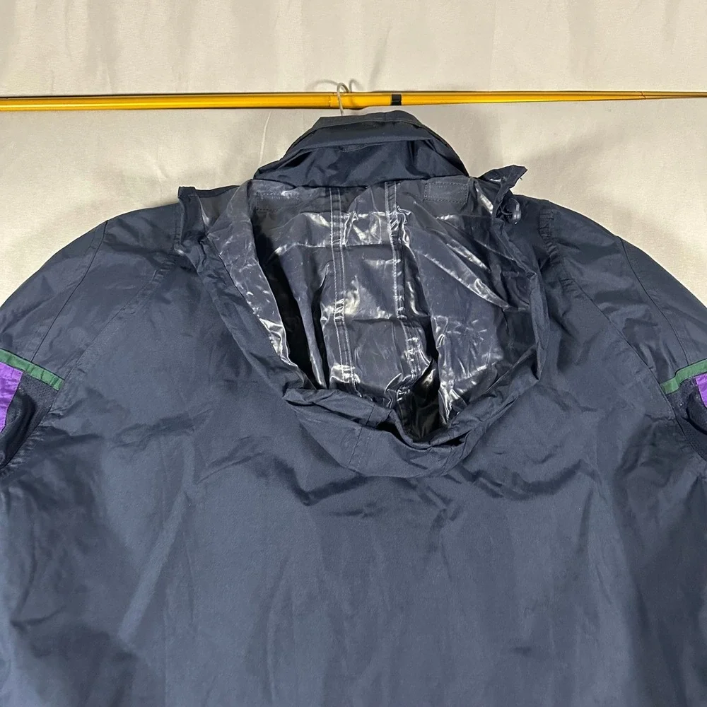 Macron Scotland Rugby Jacket Mens XL Navy Blue Fleece Lined Windbreaker